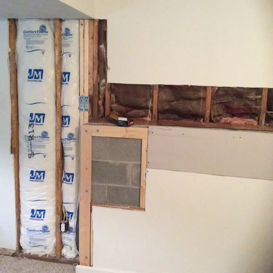 Wall insulation replacement during Basement Flood Cleanup in Circleville